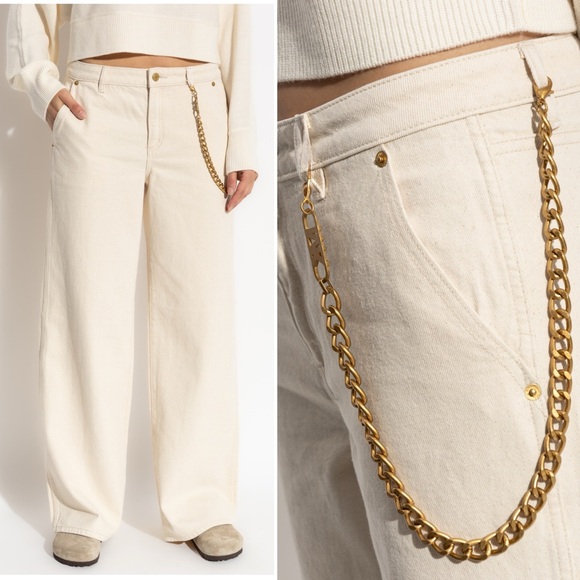 Michael Kors Relaxed Wide-Leg Jeans in Natural Wash Size 2 - Picture 2 of 9